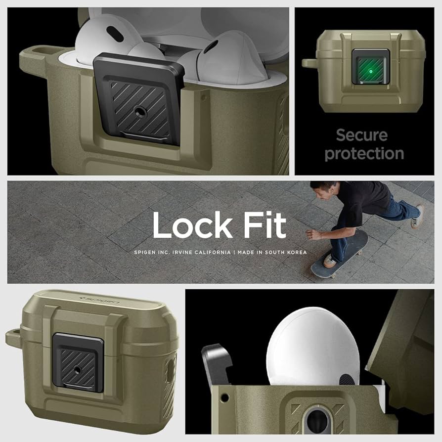 AirPods Pro 第2世代（Lightning端子）+ Spigenケース Amazon.com: Spigen Lock Fit Designed for AirPods Pro 2nd